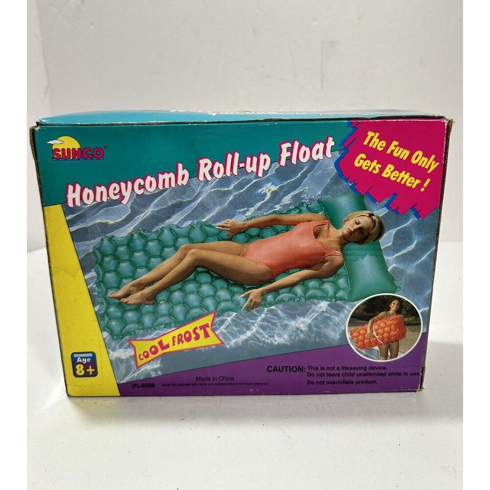 Sunco Pools Inflate Honeycomb Roll Up blue Vintage L-8288 NOS